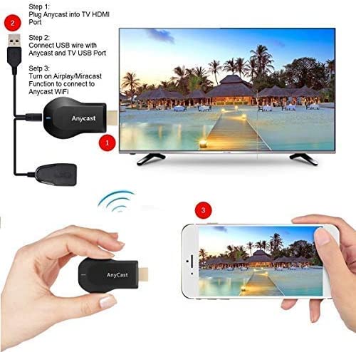 SmartSee Anycast HDMI Wireless Display Adapter WiFi 1080P Mobile Screen Mirroring Receiver Dongle