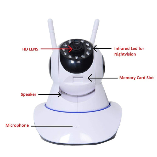 V 380 Pro HD 720P Night Vision Wireless WiFi Ip Camera with 2 Way Audio and Upto 64 GB SD Card Support