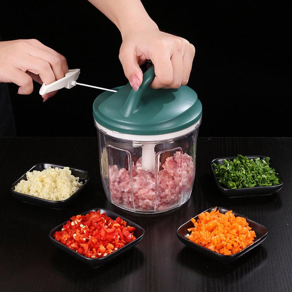 200/400/600ml Powerful Meat Grinder Food Chopper Hand-power Meat Mincer Mixer Blender to Chop Meat Fruit Vegetable